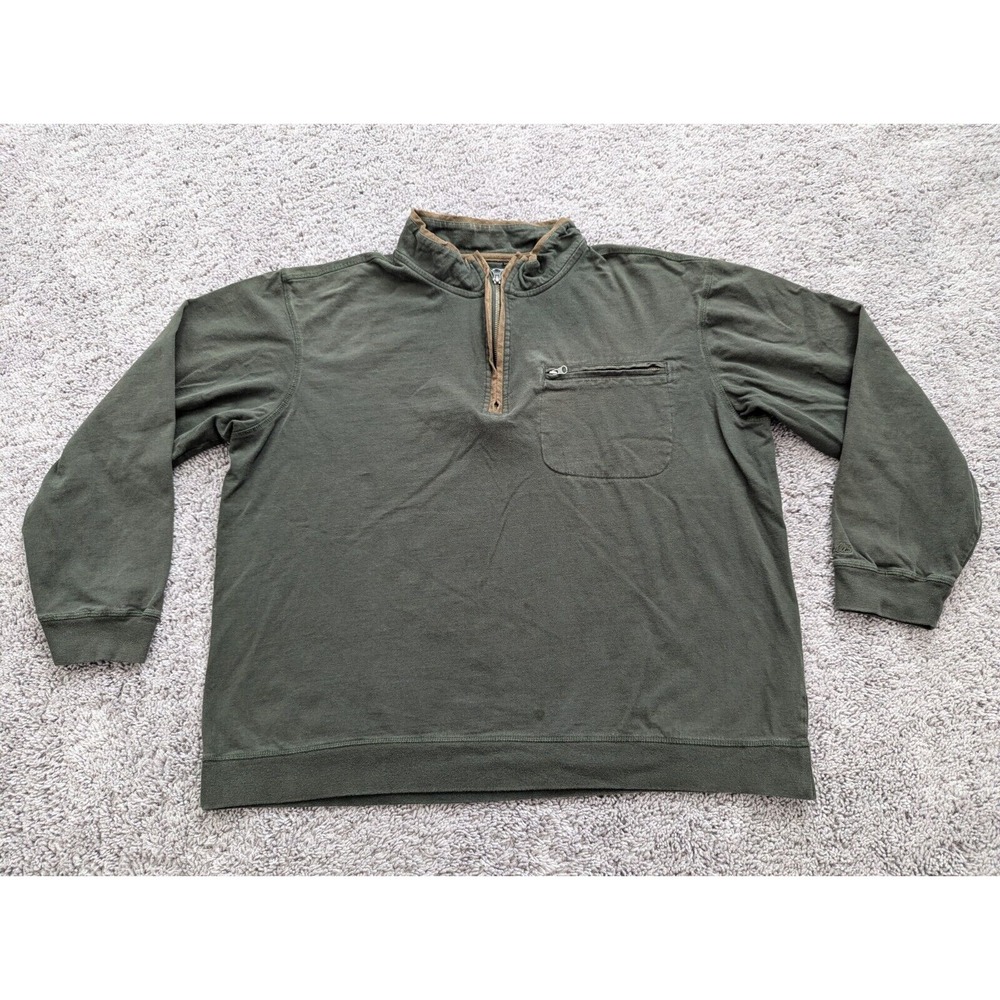 Cabela's Pullover Mens 3XL 1/4‎ Zip Sweater Long Sleeve Casual Green